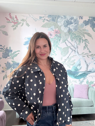 Chloe Polka Dot Zip Up Jacket