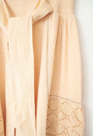 Regina Embroidered Cotton Linen Pants