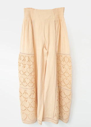 Regina Embroidered Cotton Linen Pants
