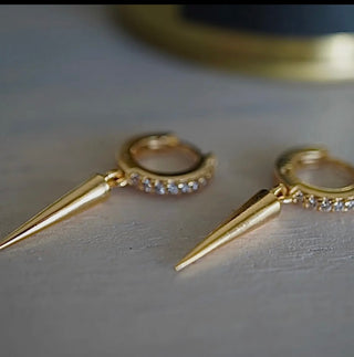 On the Edge Hoop Spike Earrings