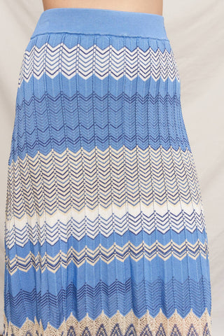 Bellagio Blue Sky Chevron Pointelle Knit Set