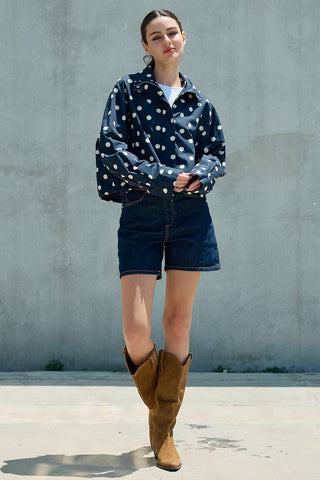 Chloe Polka Dot Zip Up Jacket