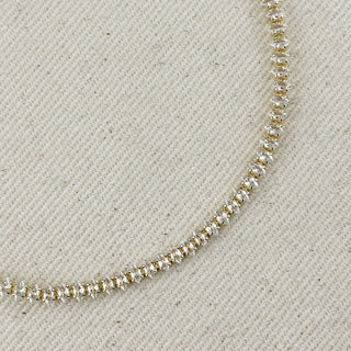 Shine Bright Marquise Tennis Necklace - 4mm, 18k gold filled