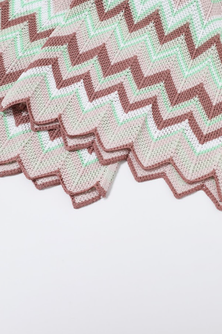 Rosé Riviera Knit Set - Geometric Pattern Knit Cardigan & Pants Set