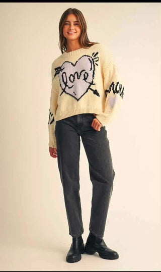 Love Struck Graphic Heart Sweater