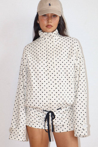 Polka Dot Zip-Up Jacket