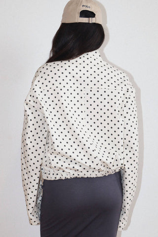 Polka Dot Zip-Up Jacket