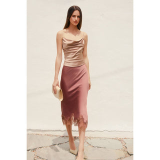 Chateau Satin Lace Skirt