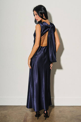 Sabine Satin Tie-Back Maxi Dress