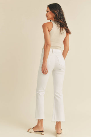 Just Black Optic White Tonal Crop Flare Jeans