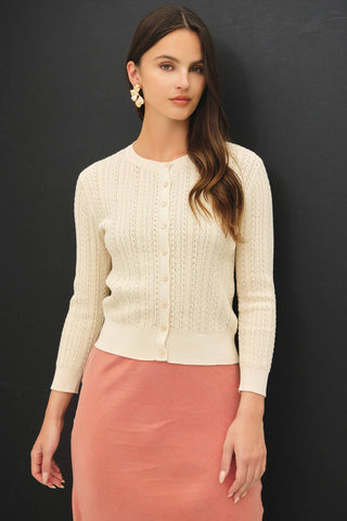 Willow Pointelle Cardigan Sweater