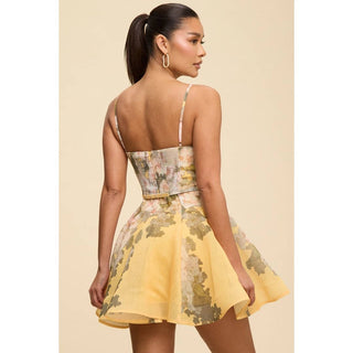 Provence Petals Mini Cutout Dress