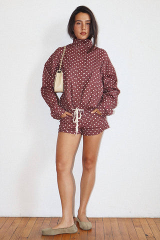 Polka Dot Zip-Up Jacket