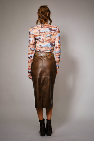 Desert Mirage Western Mesh Top