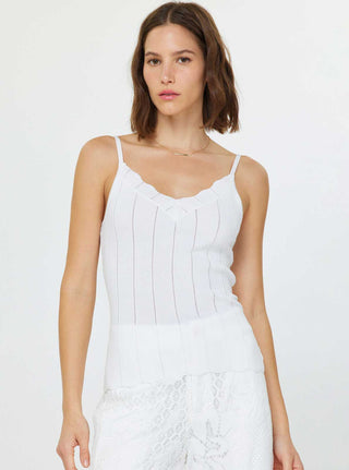 Scalloped Scoop Neck Tank Top Sweater