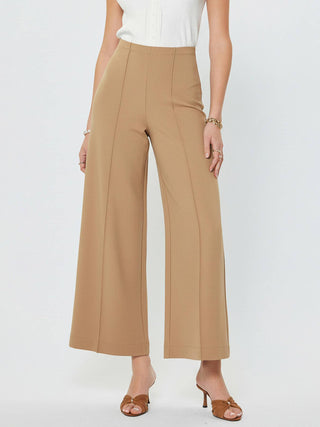 Ponte Flared Pintucked Pants