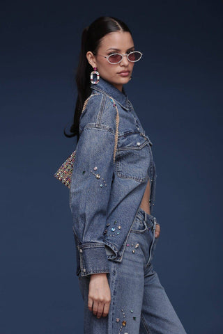 Bejeweled Denim Shirt