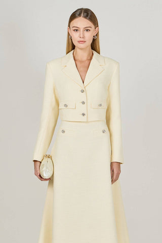 Buttercup Tweed Set - A Line Skirt and Cropped Jacket