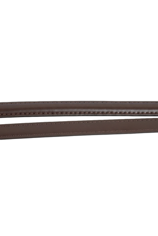 Slim Leather Belt with Knot Buckle and Polished Gold Detail