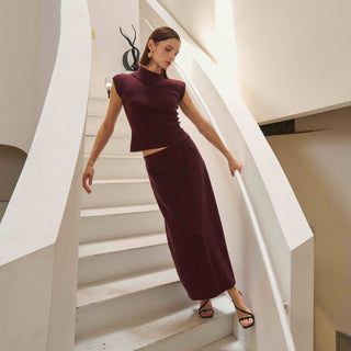 Claudette knit top & skirt set