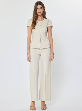 Fifth Avenue Ponte High Rise Pintuck Wide Leg Pants