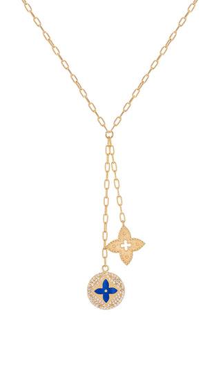 Luxe Lariat Clover Drop Necklace