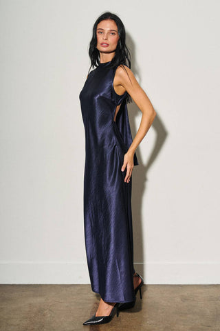 Sabine Satin Tie-Back Maxi Dress