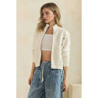 Cadette Knit Zip Cardigan Sweater