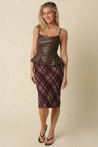 Stacy Faux Leather Peplum Top