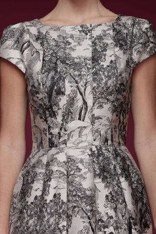 Toile Print Tailored Mini Dress