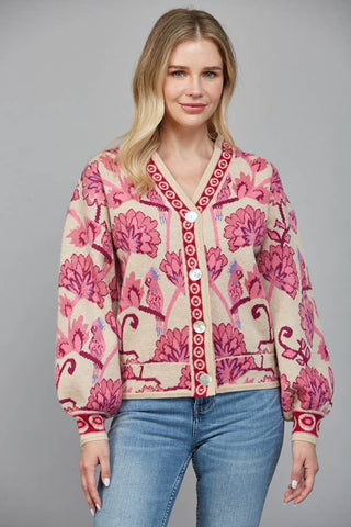 Solara Jacquard Cardigan Sweater