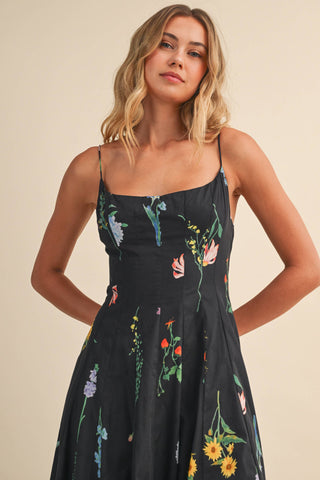 Wild Bloom Flared Maxi Dress