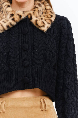 Angie Black Cardigan Sweater