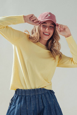 Viscose Blend Crewneck Knit Pullover