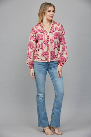 Solara Jacquard Cardigan Sweater