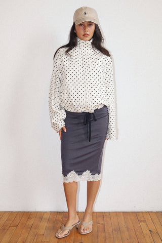 Polka Dot Zip-Up Jacket