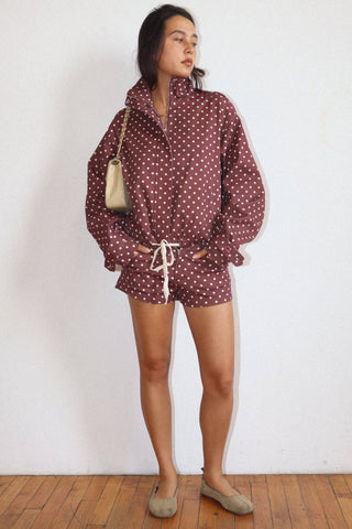 Polka Dot Zip-Up Jacket