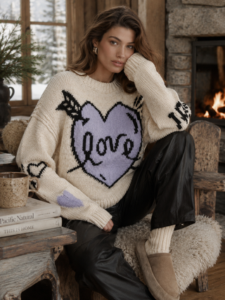 Love Struck Graphic Heart Sweater