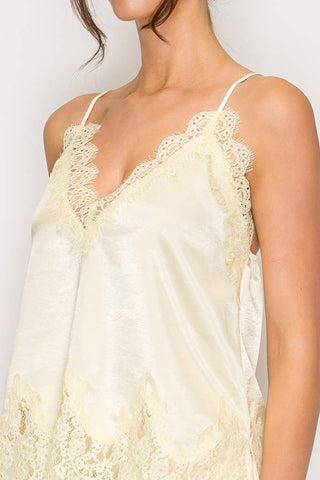Lace Satin Camisole and Short Set