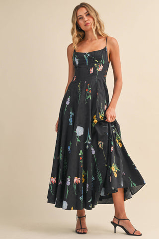 Wild Bloom Flared Maxi Dress