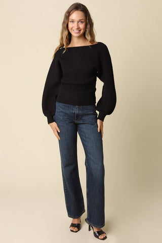 Tessa Ribbed Boat Neck Sweater