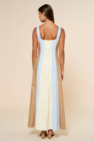 Color Block Sleeveless Maxi Dress front view – Into The Palms boutique