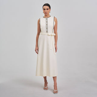 Bellano Contrast Scalloped  Dress