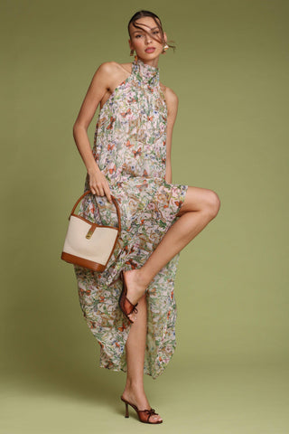 Summer Garden Halter Neck Maxi Dress