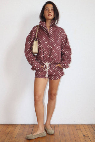 Polka Dot Zip-Up Jacket