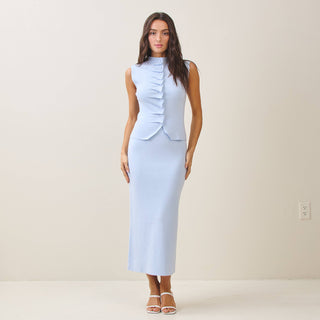 Pleated front top & skirt set