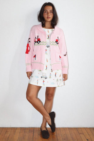 Hole In One Intarsia Zip Sweater