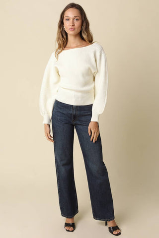 Tessa Ribbed Boat Neck Sweater
