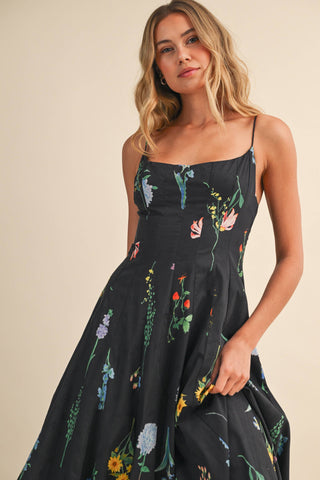 Wild Bloom Flared Maxi Dress