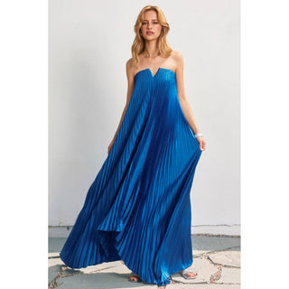 Moonglade Pleated Maxi Column Dress